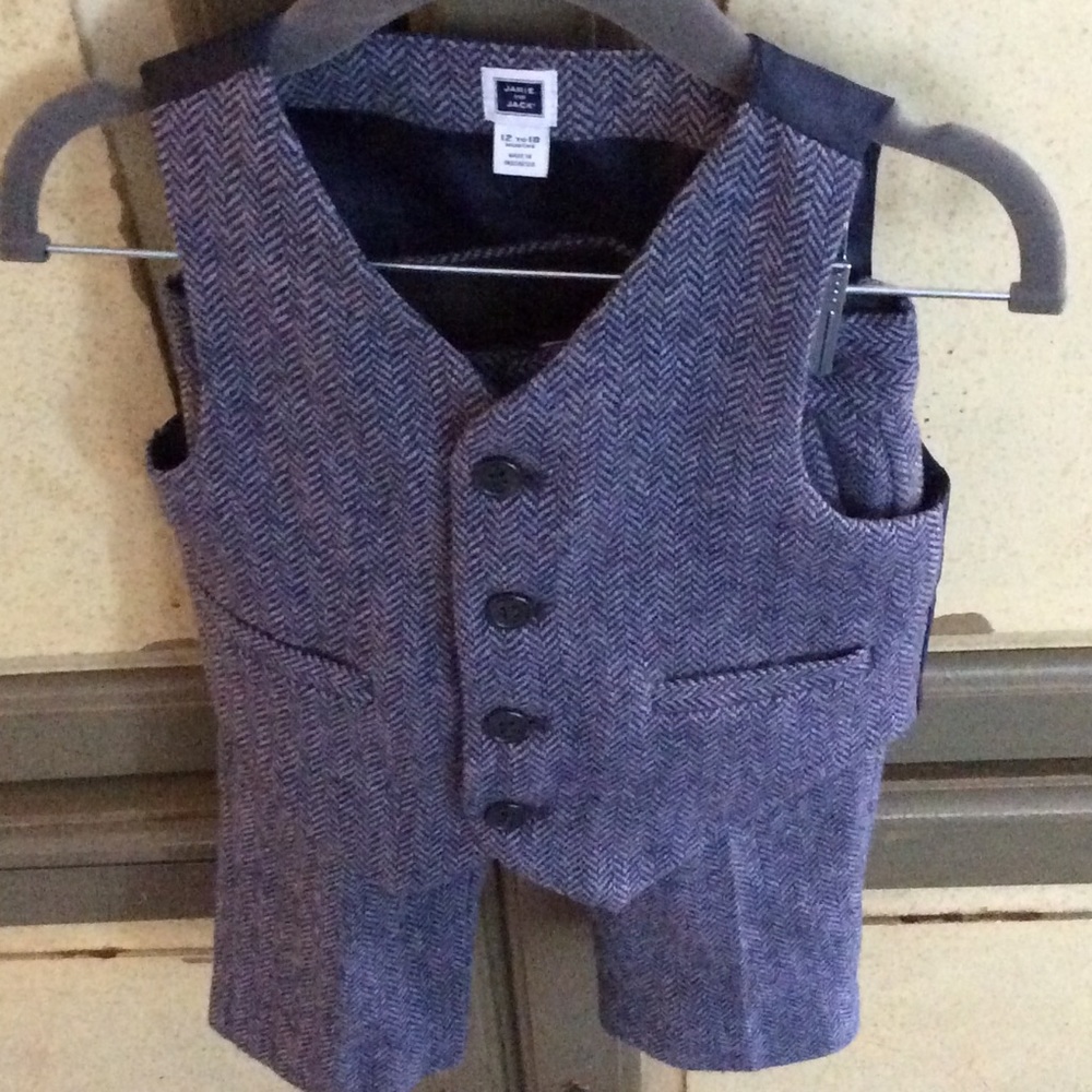 JANIE AND JACK HERRINGBONE SUIT TROUSER AND VEST